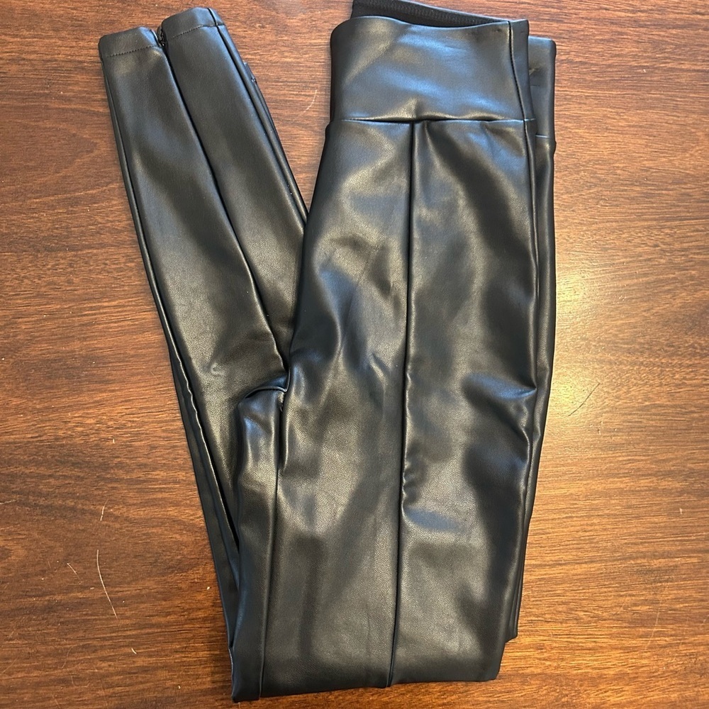 Abercrombie & Fitch Black Faux Leather Leggings